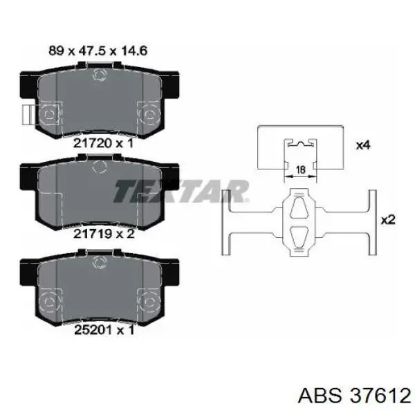 Compre 37612 ABS Sapatas do freio dianteiras de disco