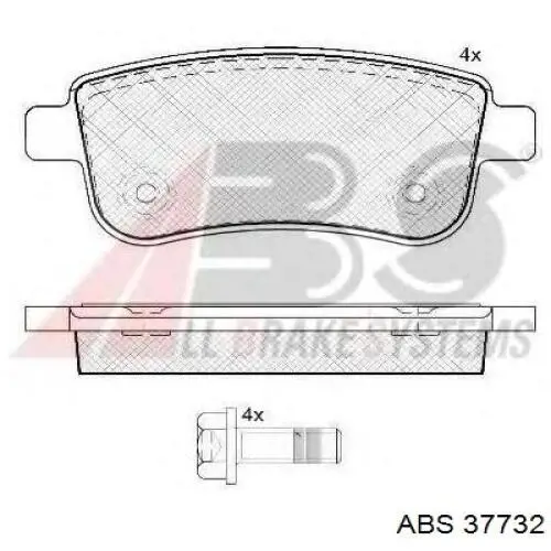 Compre 37732 ABS Sapatas do freio traseiras de disco