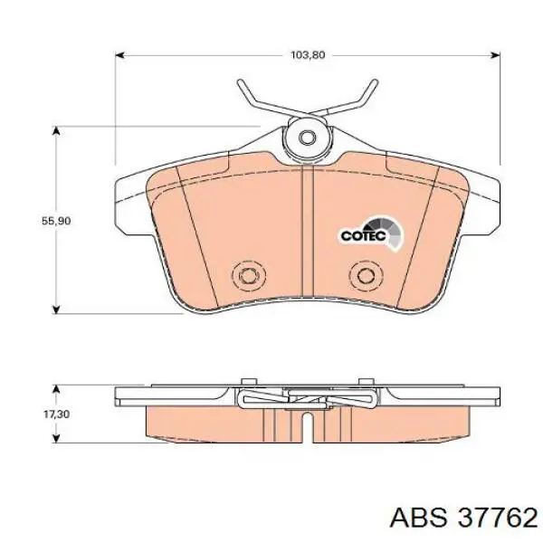 Compre 37762 ABS Sapatas do freio traseiras de disco