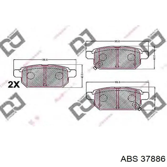 Compre 37886 ABS Sapatas do freio traseiras de disco
