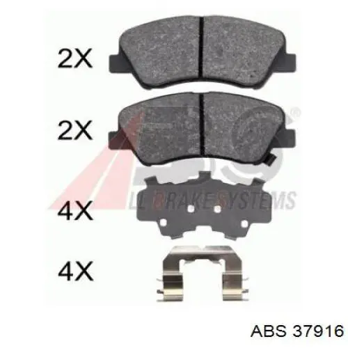 Sapatas do freio dianteiras de disco ABS 37916 preço, a partir de 28,75 USD