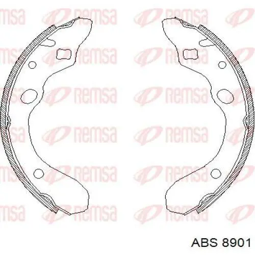 Compre 8901 ABS Sapatas do freio traseiras de tambor