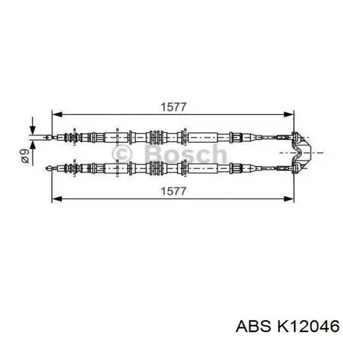 Compre K12046 ABS Cabo traseiro direito/esquerdo do freio de estacionamento