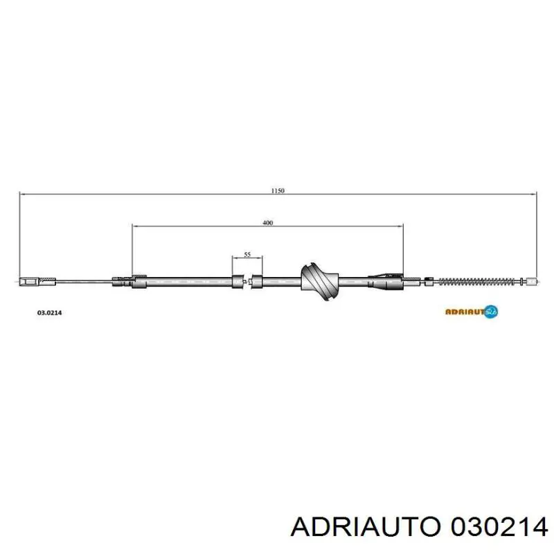 030214 Adriauto Cabo do freio de estacionamento traseiro direito