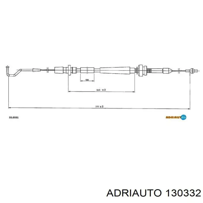 130332 Adriauto Cabo/pedal de gás (de acelerador)