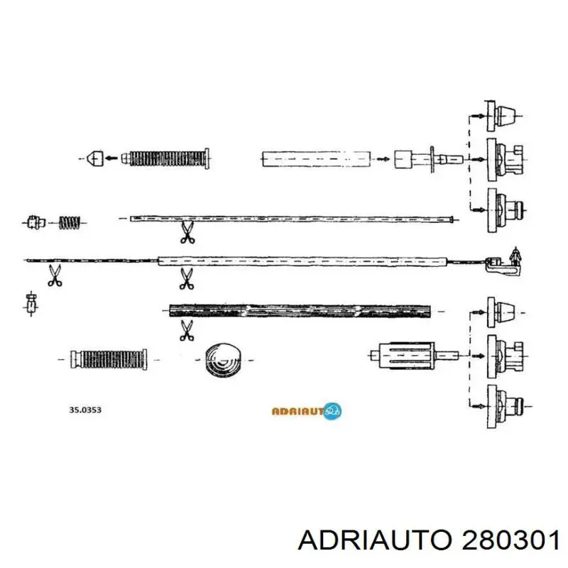 280301 Adriauto Cabo/pedal de gás (de acelerador)