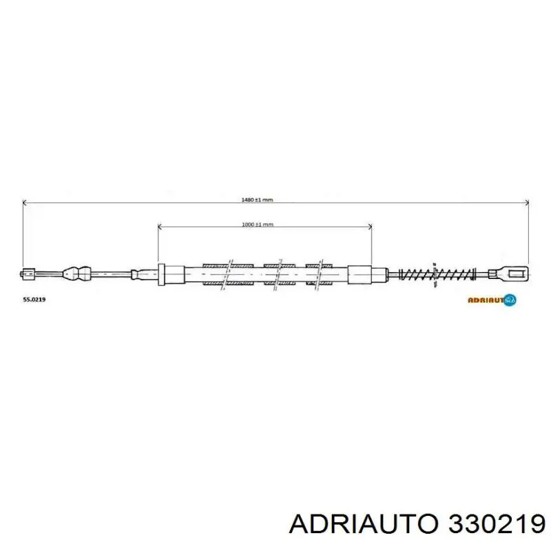 Cabo traseiro direito/esquerdo do freio de estacionamento 330219 Adriauto