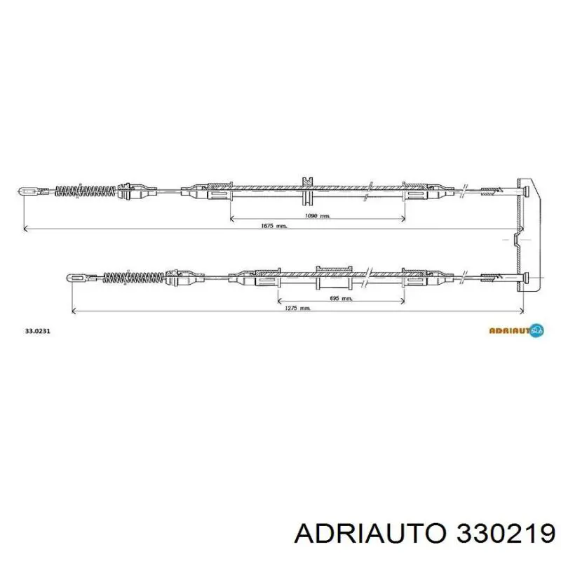 Cabo traseiro direito/esquerdo do freio de estacionamento Adriauto 330219