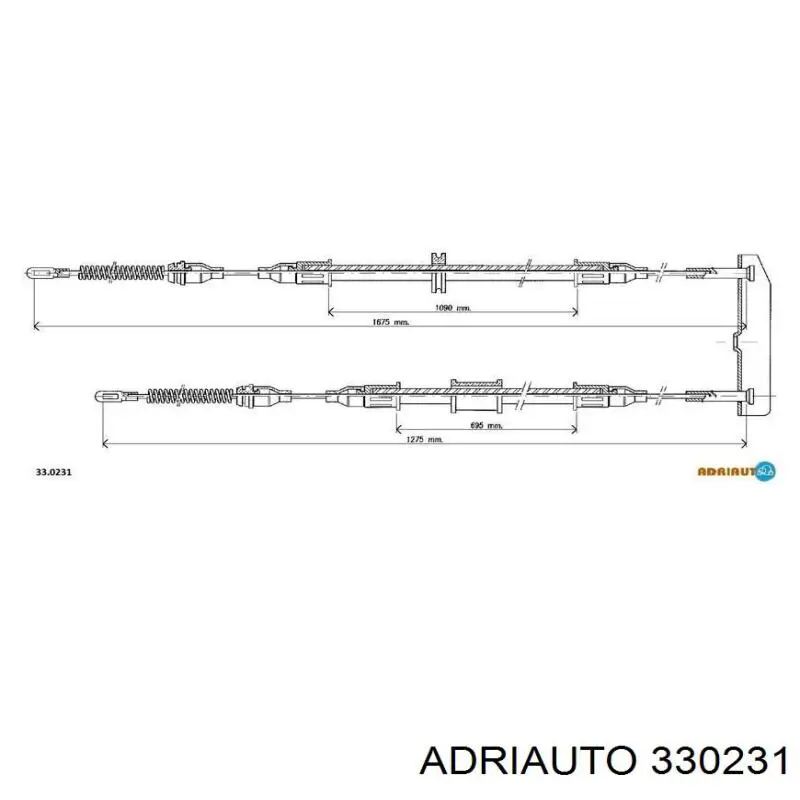 330231 Adriauto Cabo traseiro direito/esquerdo do freio de estacionamento