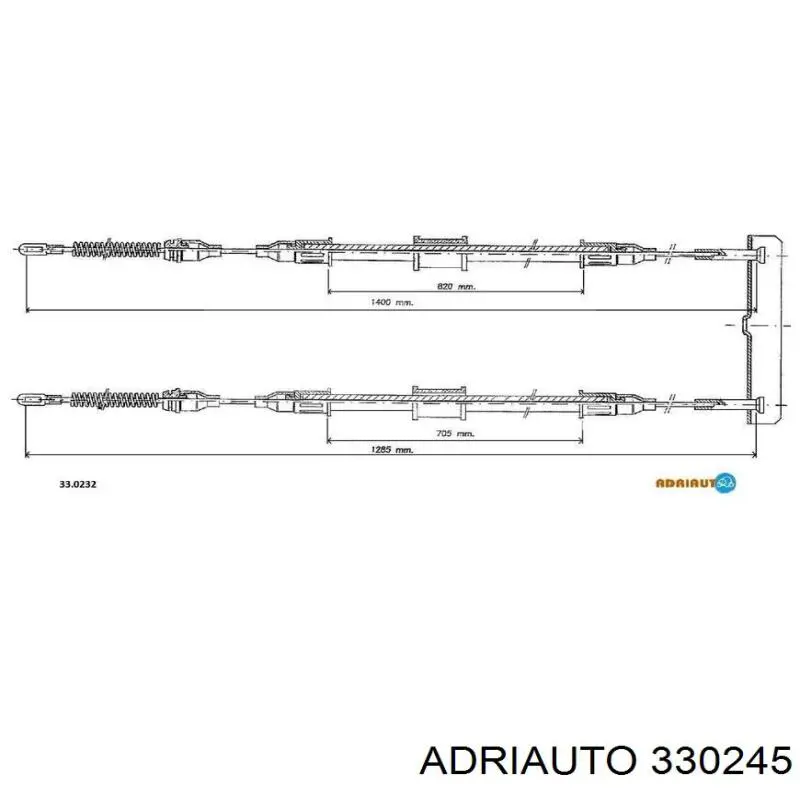 Cabo traseiro direito/esquerdo do freio de estacionamento Adriauto 330245 preço, a partir de 25,60 USD