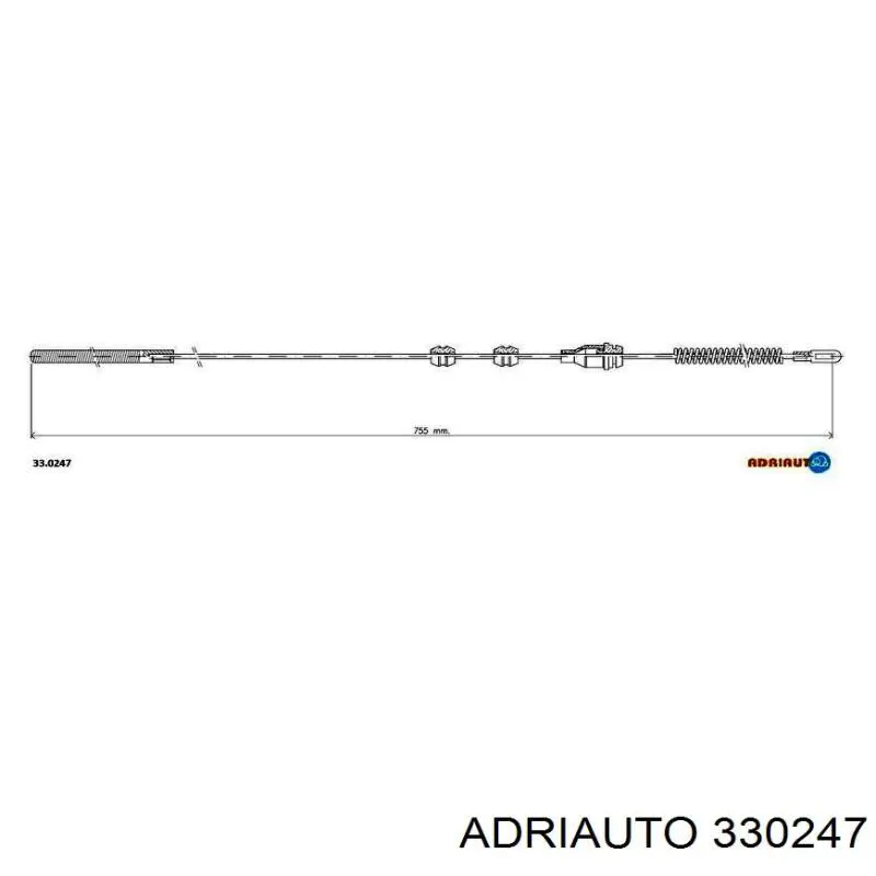 330247 Adriauto Cabo do freio de estacionamento traseiro esquerdo