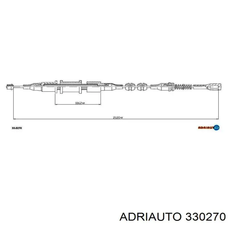 330270 Adriauto Cabo do freio de estacionamento traseiro direito