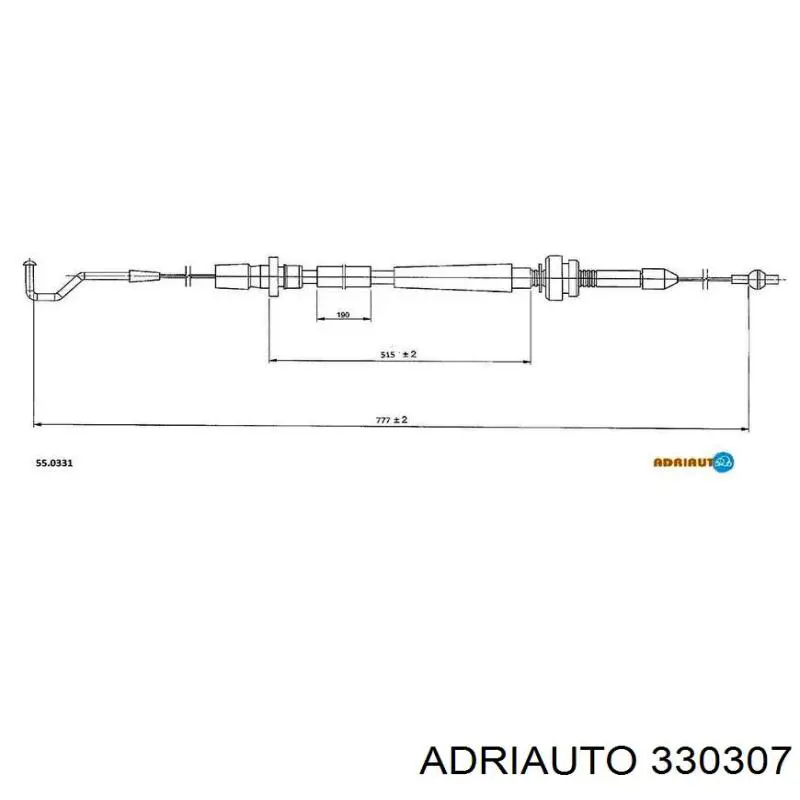 330307 Adriauto Cabo/pedal de gás (de acelerador)