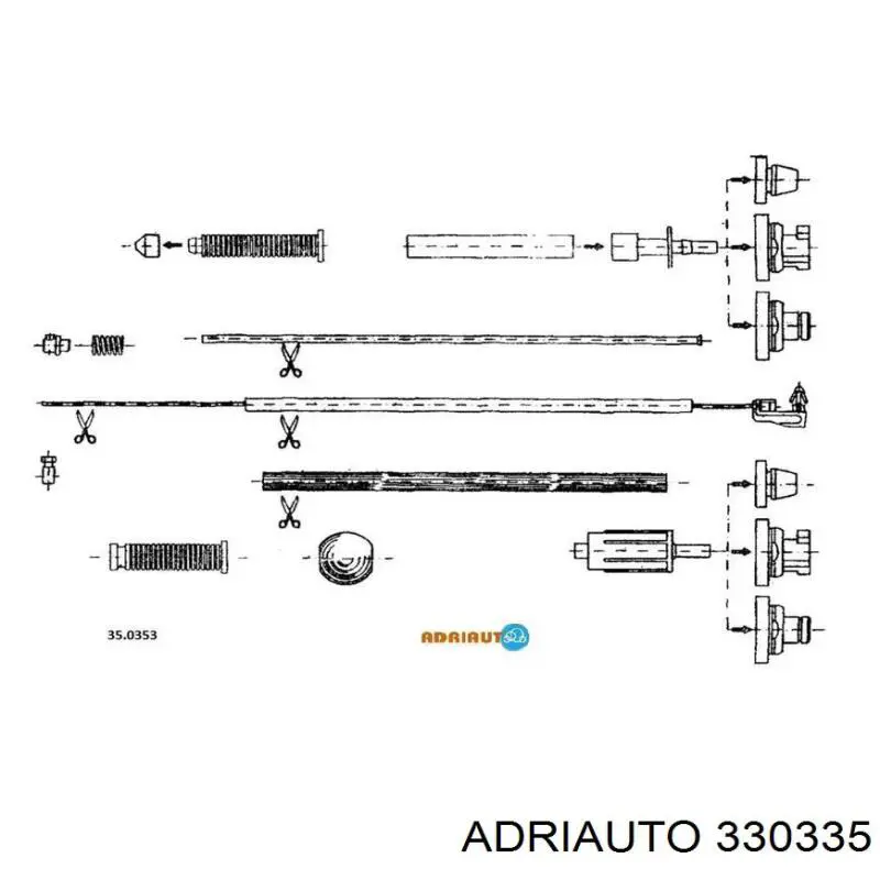330335 Adriauto Cabo/pedal de gás (de acelerador)