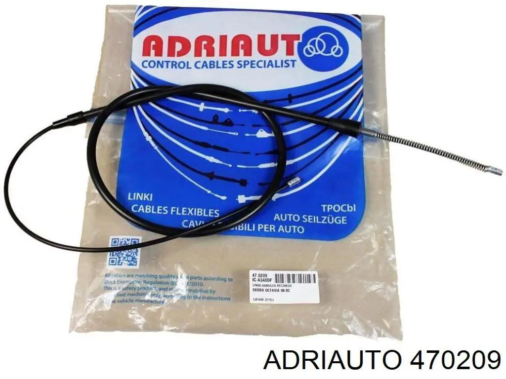 470209 Adriauto Cabo traseiro direito/esquerdo do freio de estacionamento