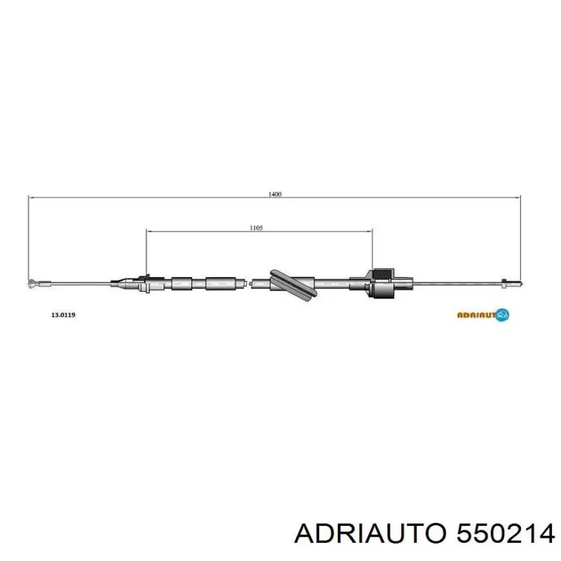 Compre 550214 Adriauto Cabo traseiro direito/esquerdo do freio de estacionamento