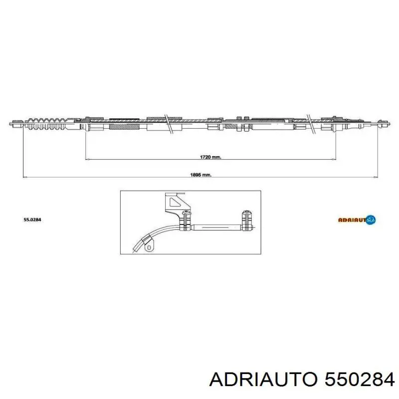 550284 Adriauto Cabo do freio de estacionamento traseiro esquerdo