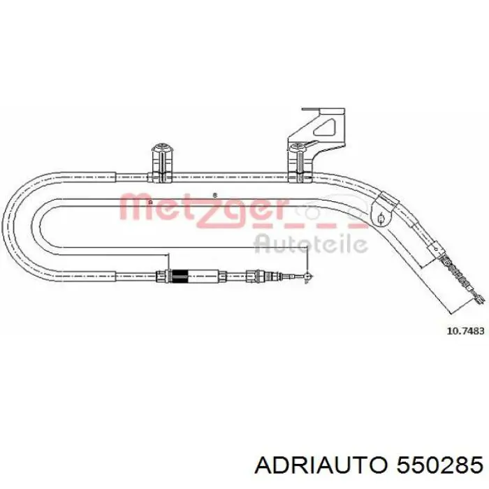 Compre 550285 Adriauto Cabo do freio de estacionamento traseiro direito