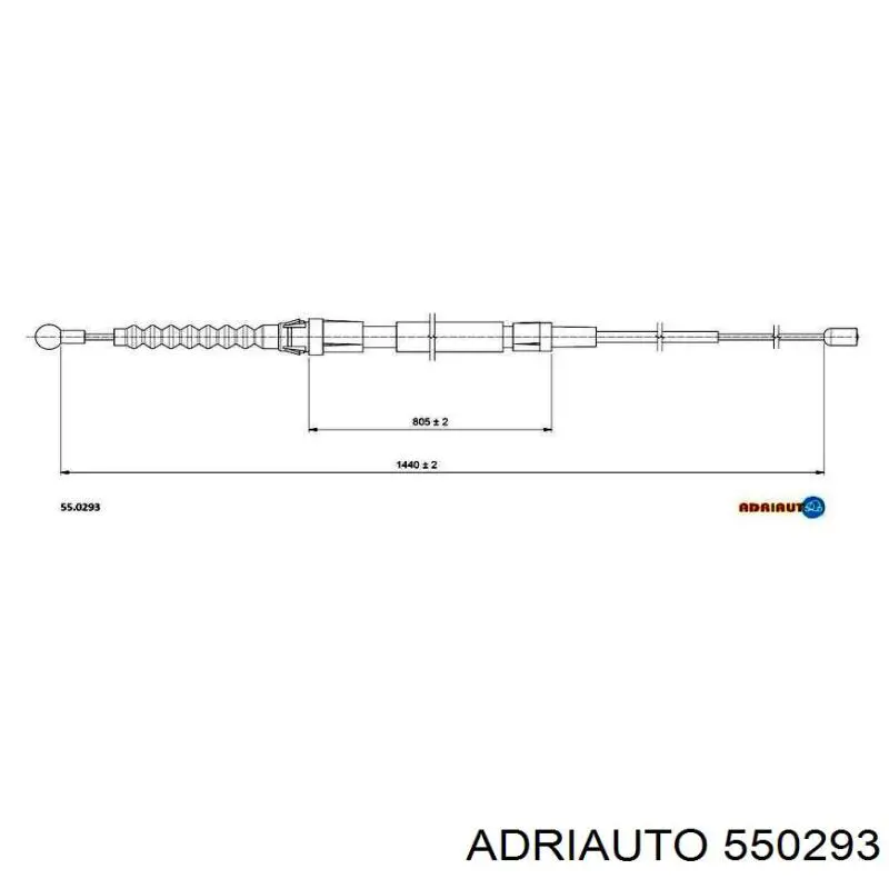 550293 Adriauto Cabo traseiro direito/esquerdo do freio de estacionamento