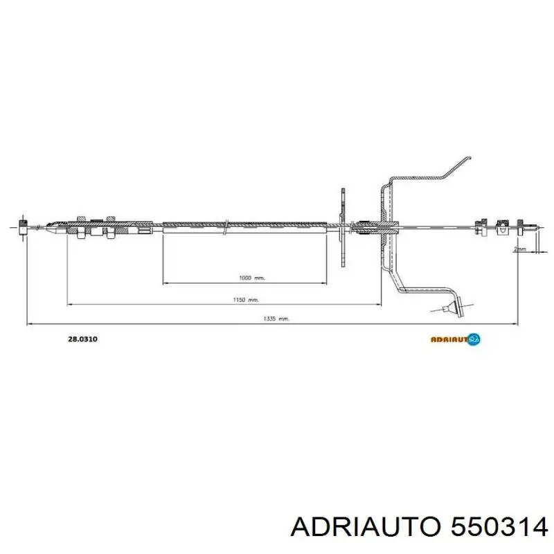 Cabo/pedal de gás (de acelerador) Adriauto 550314 preço, a partir de 12,78 USD