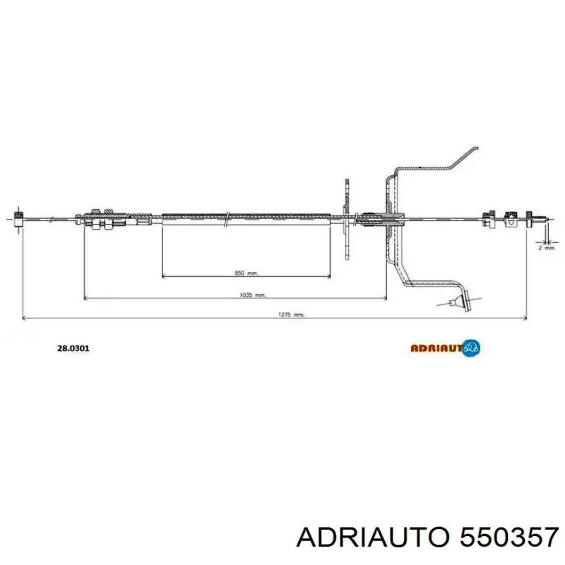 Cabo/pedal de gás (de acelerador) Adriauto 550357