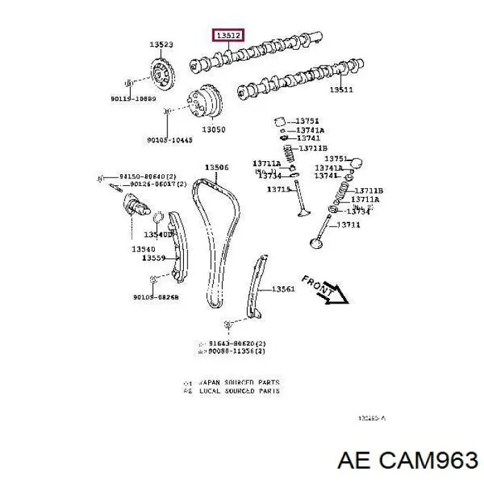 Árvore distribuidora de motor de escape AE CAM963 preço, a partir de 224,08 USD