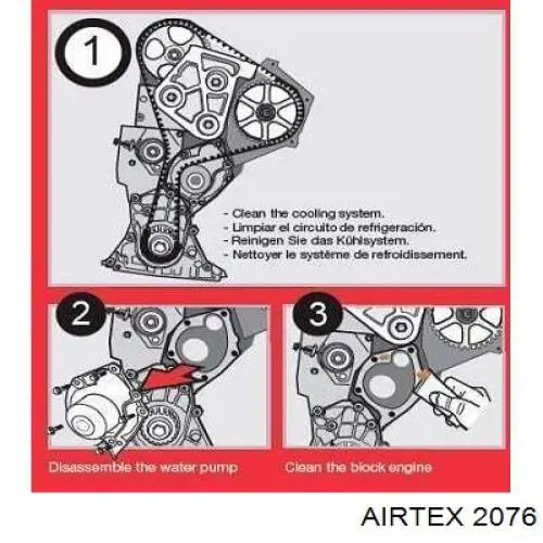 Bomba de água (bomba) de esfriamento Airtex 2076 preço, a partir de 65,15 USD
