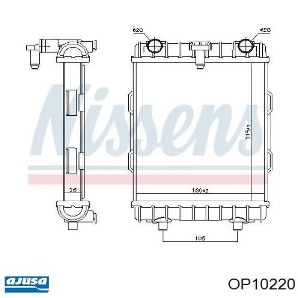 Compre OP10220 Ajusa Tubo (mangueira) de fornecimento de óleo de turbina