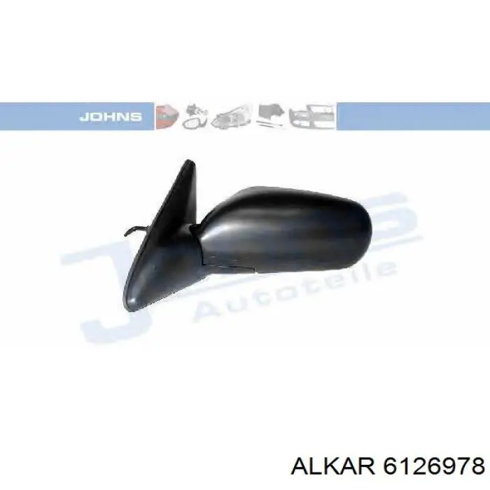 Espelho de retrovisão direito 6126978 Alkar