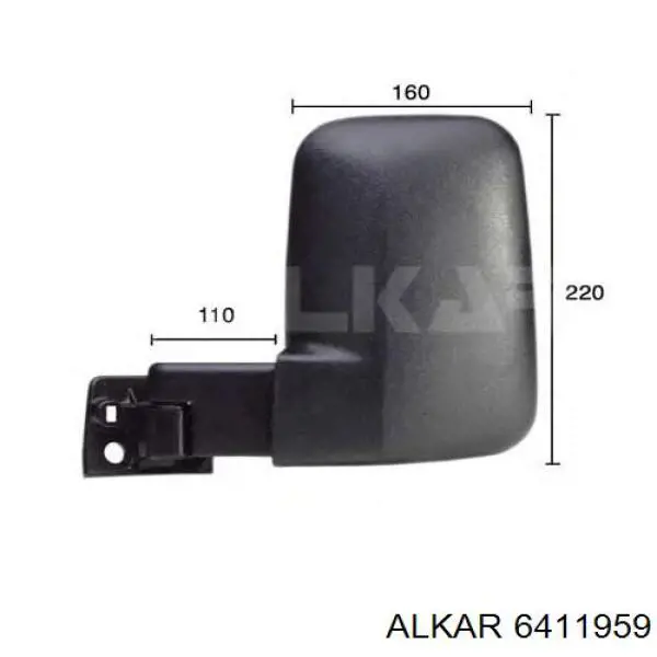 Compre 6411959 Alkar Elemento espelhado do espelho de retrovisão esquerdo