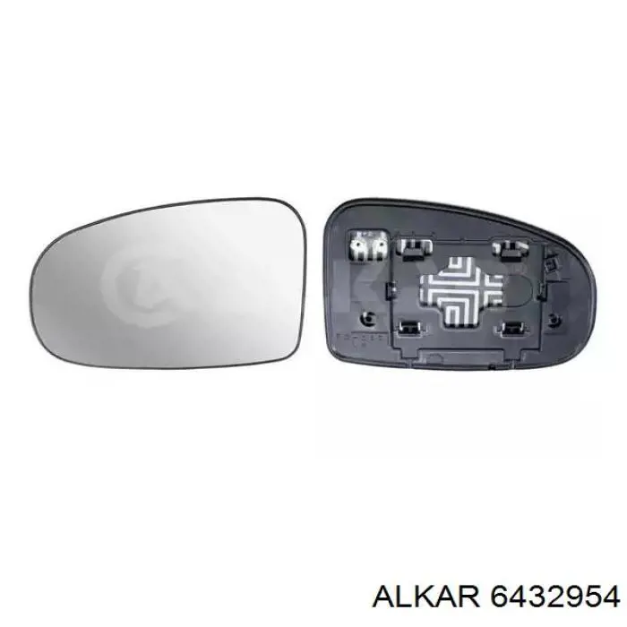 6432954 Alkar Elemento espelhado do espelho de retrovisão direito