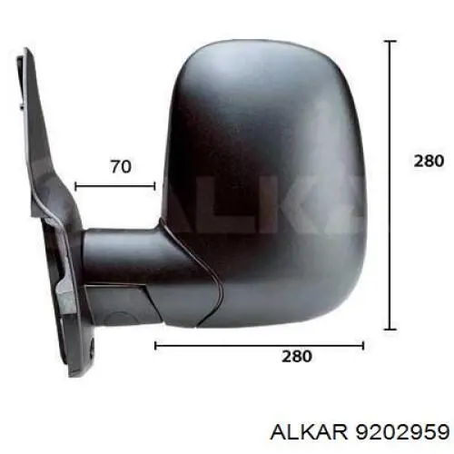 Espelho de retrovisão direito Alkar 9202959 preço, a partir de 60,61 USD