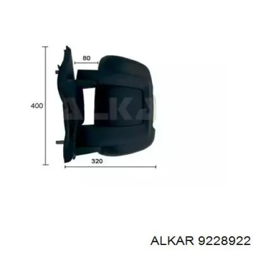 9228922 Alkar Espelho de retrovisão direito