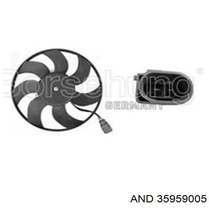 35959005 AND Ventilador elétrico de esfriamento montado (motor + roda de aletas) direito