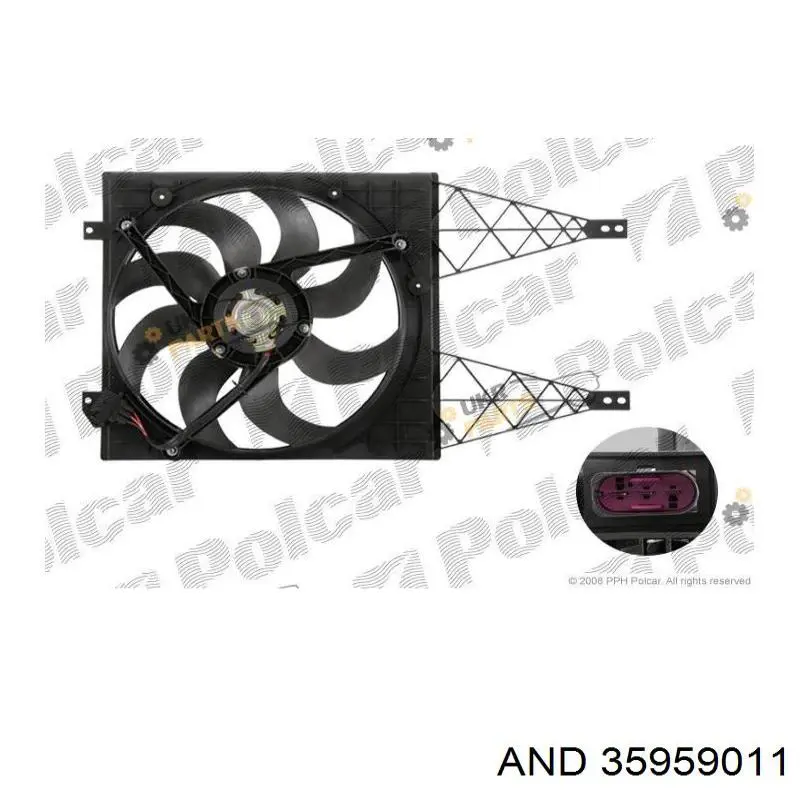 Ventilador elétrico de esfriamento montado (motor + roda de aletas) 35959011 AND