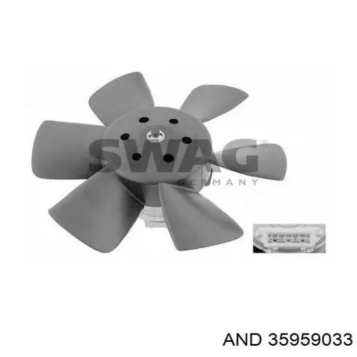Ventilador elétrico de esfriamento montado (motor + roda de aletas) 35959033 AND