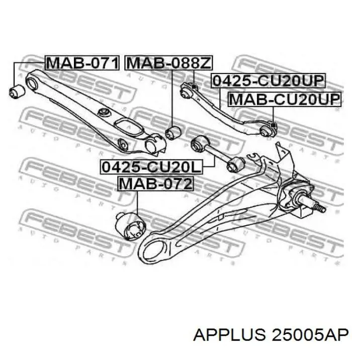 Compre 25005AP Aplus Barra transversal de suspensão traseira