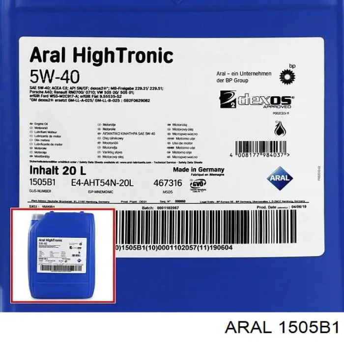 1505B1 Aral Óleo para motor