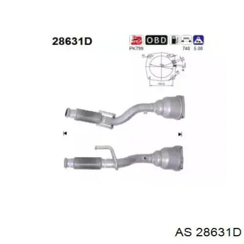 Convertidor - catalisador AS/Auto Storm 28631D preço, a partir de 420,85 USD
