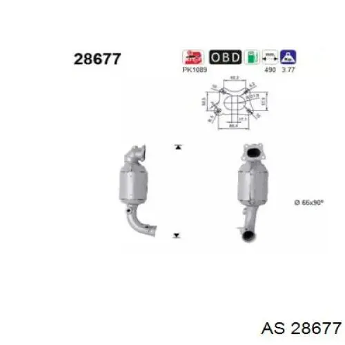 Convertidor - catalisador AS/Auto Storm 28677 preço, a partir de 271,81 USD