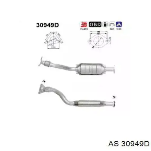 Convertidor - catalisador AS/Auto Storm 30949D preço, a partir de 244,90 USD