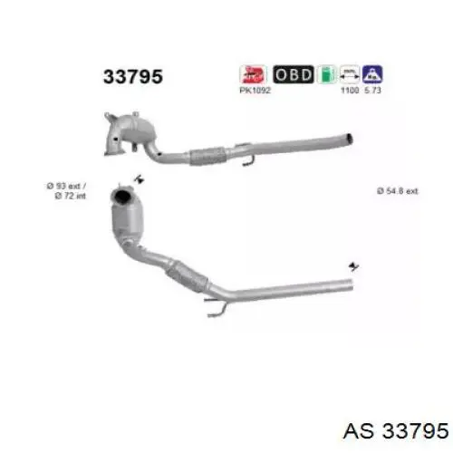 Convertidor - catalisador AS/Auto Storm 33795 preço, a partir de 518,39 USD