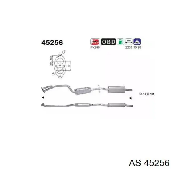 Convertidor - catalisador AS/Auto Storm 45256 preço, a partir de 364,11 USD