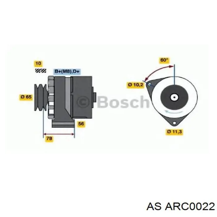 1127320733 Bosch Eixo de diodos do gerador