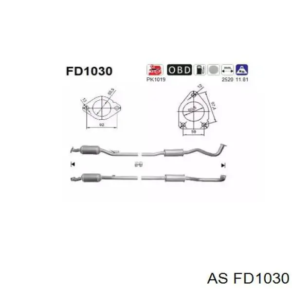 Silenciador, parte central Mitsubishi 1570B075 preço, a partir de 518,02 USD