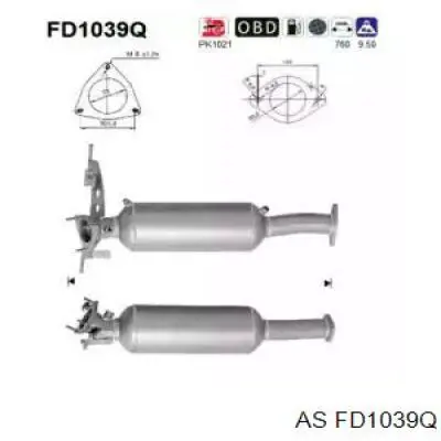 FD1039Q AS/Auto Storm Filtro de partículas do sistema dos gases de escape