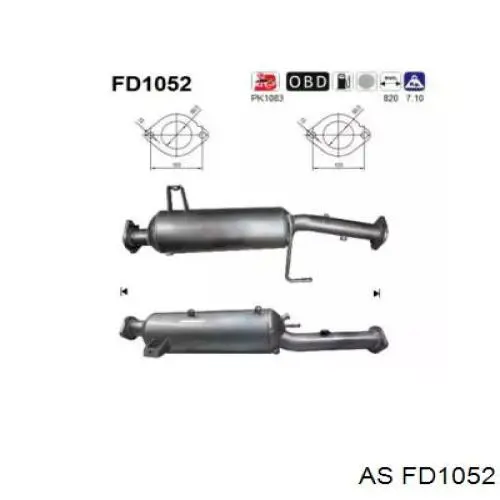 Filtro de partículas do sistema dos gases de escape Mitsubishi 1583A006 preço, a partir de 444,55 USD