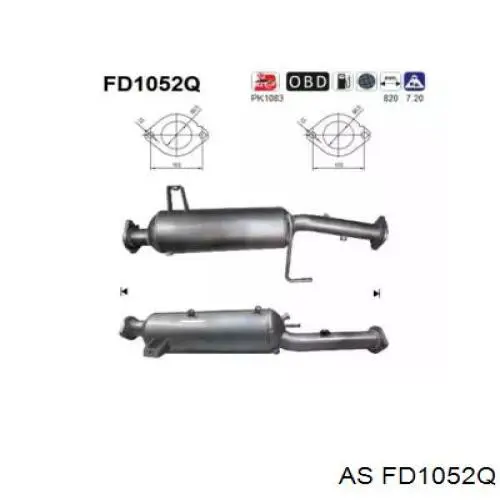 Compre 1583A006 Mitsubishi Filtro de partículas do sistema dos gases de escape