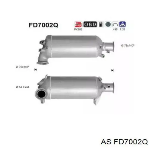 Filtro de partículas do sistema dos gases de escape 7H0254700L VAG