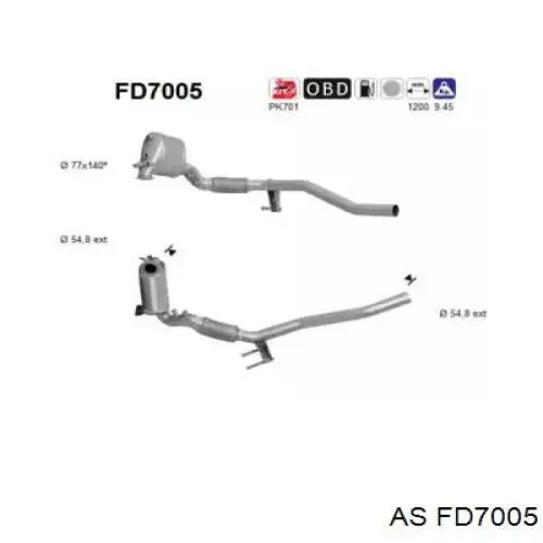 FD7005 AS/Auto Storm Silenciador, parte dianteira